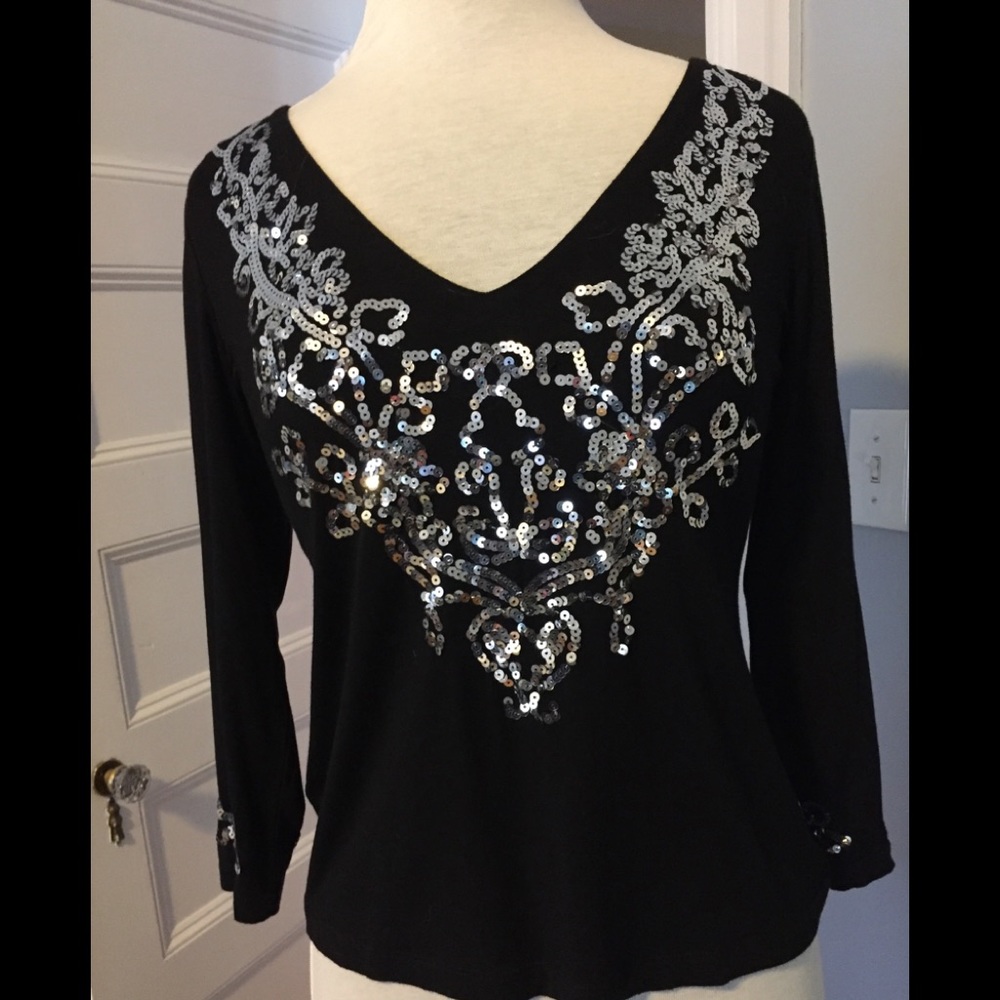 Sequined jersey top